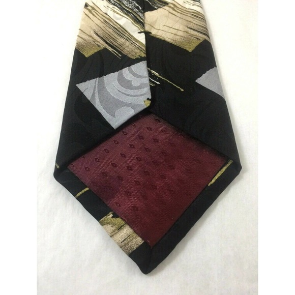 Givenchy Monsieur Black Gray Beige Stripe Necktie - Picture 4 of 6